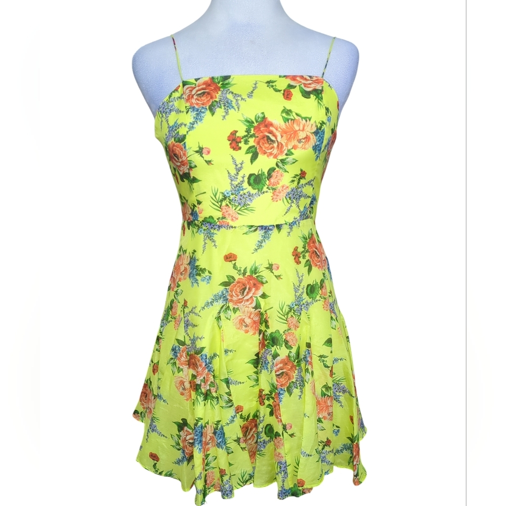 Alice + Olivia Lemon Sorbet Floral Dress Size 0 Original Price $395